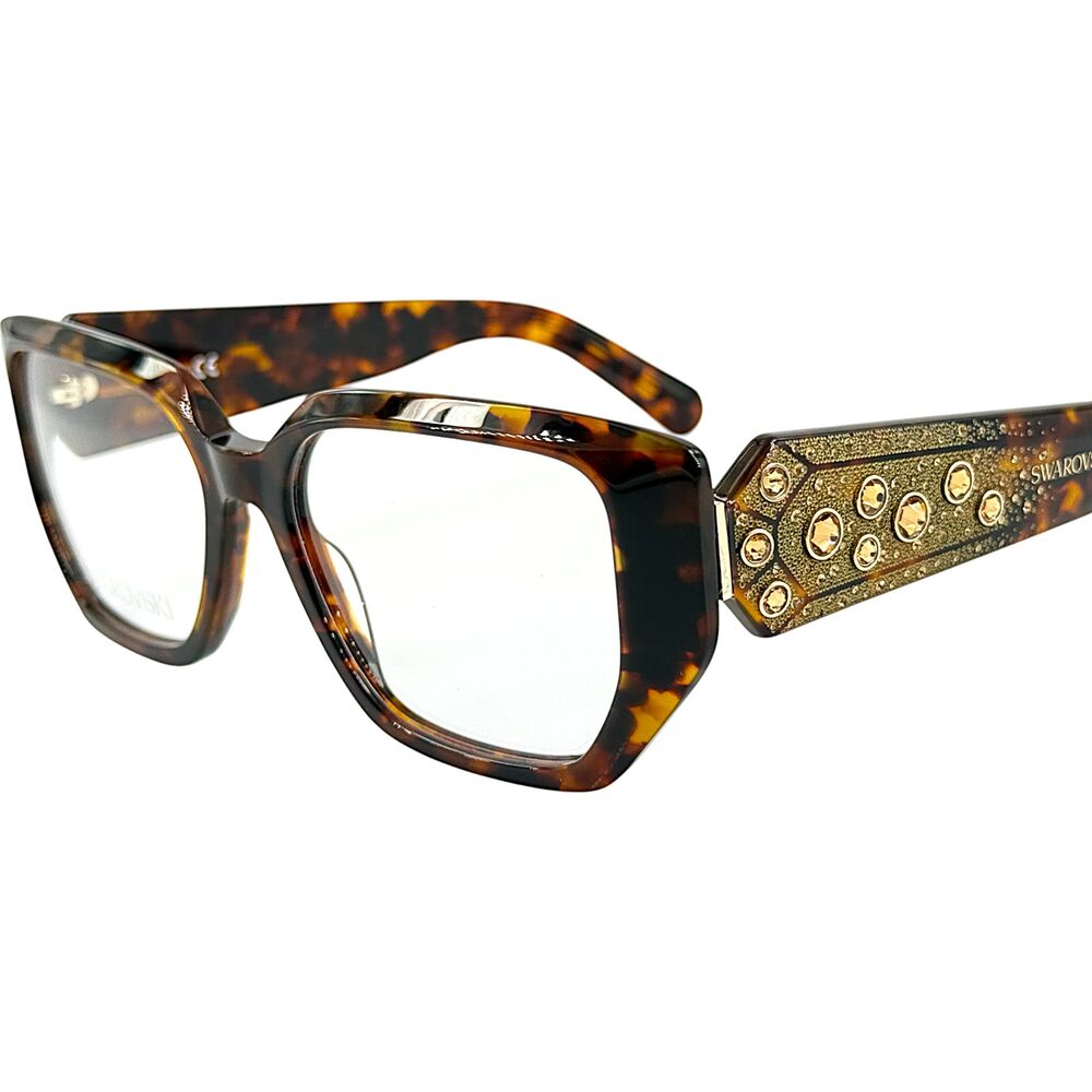Swarovski SK5467 Womens Plastic Eyeglass Frame 052 Dark Havana 52-16 - Picture 2 of 5